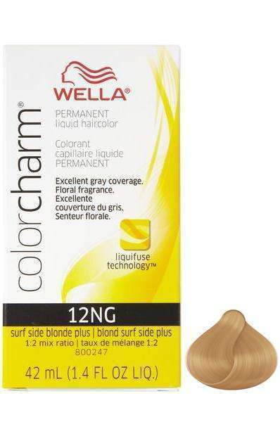 Wella Color Charm Permanent Liquid Hair Color - 12NG Surf Side Blonde Plus - Beautiful Black Hair