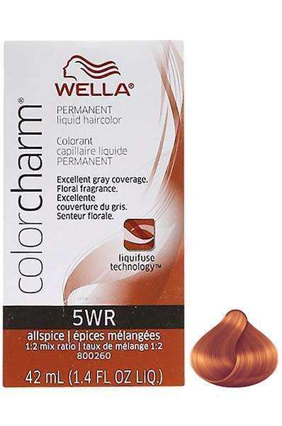 Wella Color Charm Permanent Liquid Hair Color - 5WR All Spice - Beautiful Black Hair