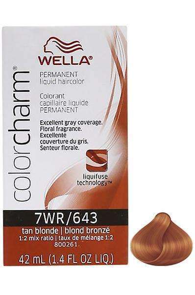 Wella Color Charm Permanent Liquid Hair Color - 7WR/643 Tan Blonde - Beautiful Black Hair