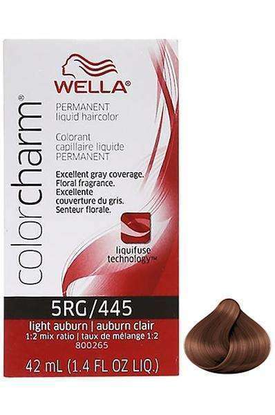 Wella Color Charm Permanent Liquid Hair Color - 5RG/445 Light Auburn - Beautiful Black Hair