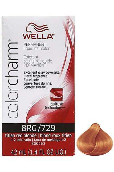 Wella Color Charm Permanent Liquid Hair Color - 8RG/729 Titan Red Blonde - Beautiful Black Hair