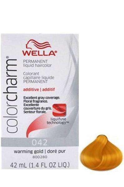 Wella Color Charm Permanent Liquid Hair Color Additive - 042 Warming Gold - Beautiful Black Hair