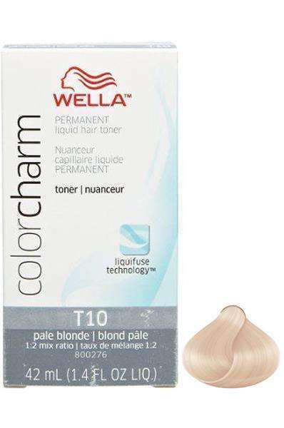 Wella Color Charm Permanent Liquid Hair Toner - T10 Pale Blonde - Beautiful Black Hair