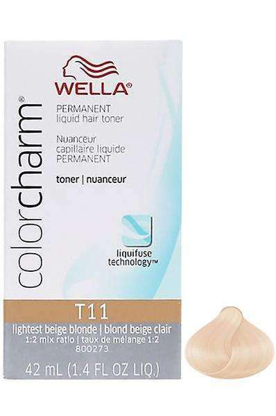 Wella Color Charm Permanent Liquid Hair Toner - T11 Lightest Beige Blonde - Beautiful Black Hair