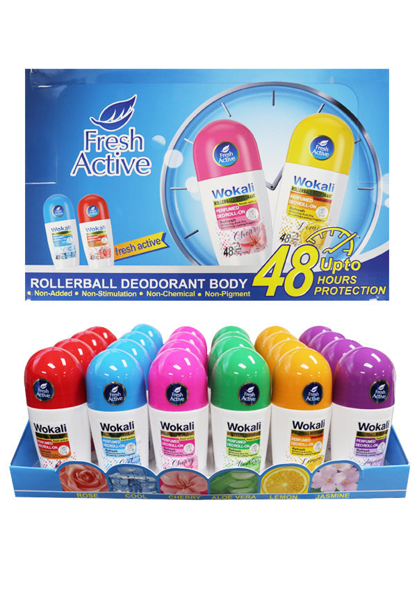Wokali Perfumed Rollerball Deodorant - 24pc Display
