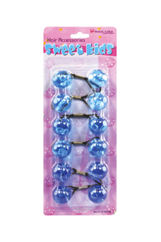 Magic Gold Hair Baubles - Round #XL14 Crystal Blue Mix - Beautiful Black Hair