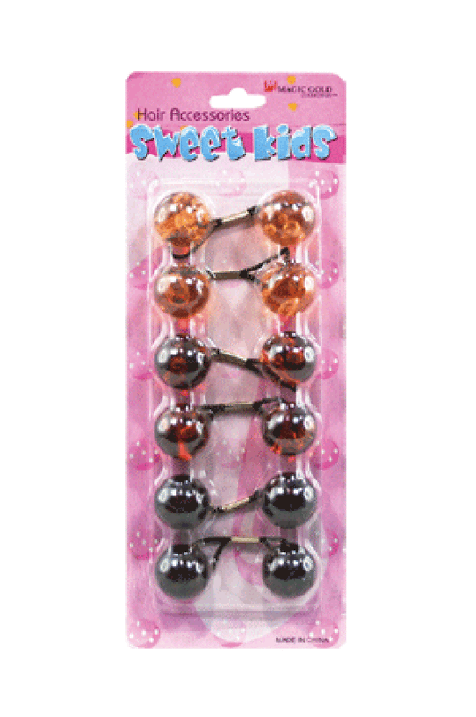 Magic Gold Hair Baubles - Round #XL17 Crystal Brown Mix - Beautiful Black Hair