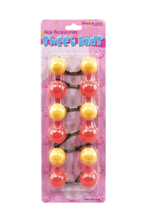 Magic Gold Hair Baubles - Round #XL6 Orange/Yellow - Beautiful Black Hair
