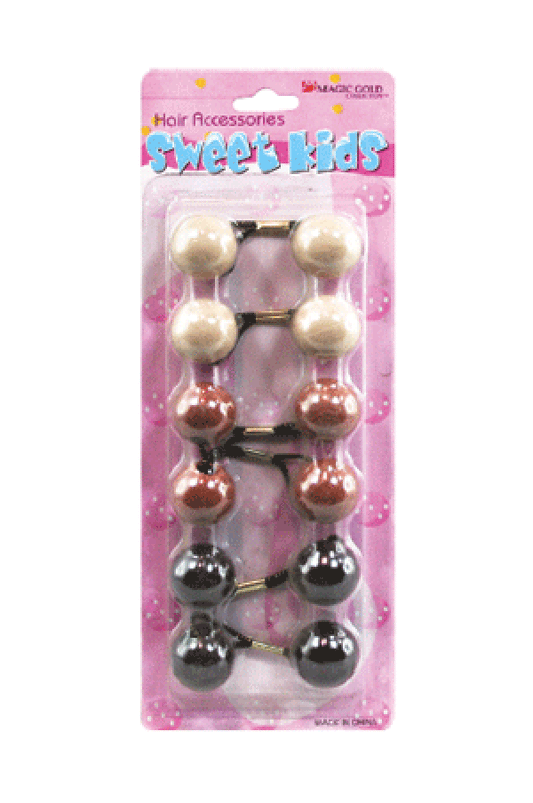 Magic Gold Hair Baubles - Round #XL8 Brown Mix - Beautiful Black Hair