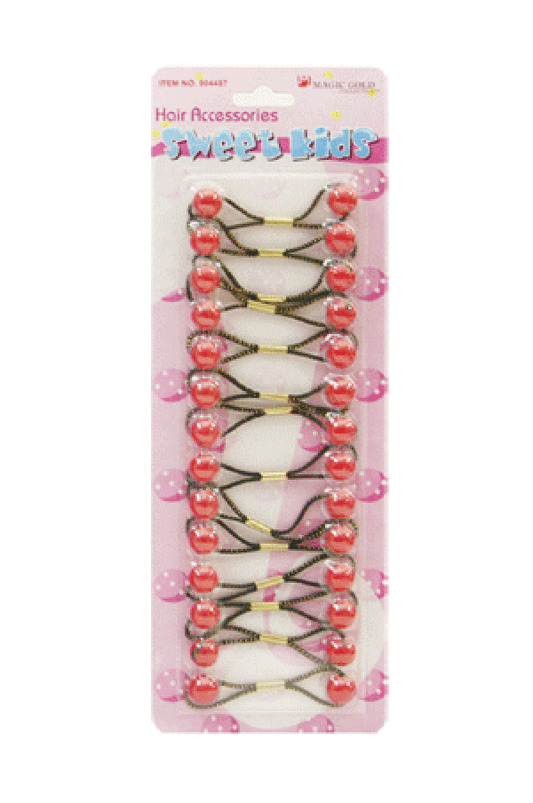 Magic Gold Hair Baubles - Round #XS4 Red - Beautiful Black Hair
