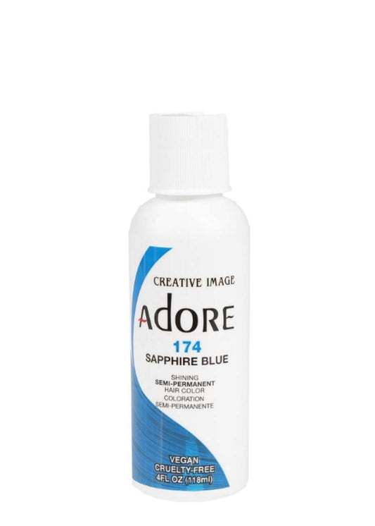 Adore Semi-Permanent Hair Color - 174 Sapphire Blue - Beautiful Black Hair