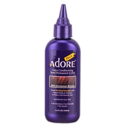 Adore Plus Hair Color For Gray Hair - 354 Cinnamon Brown - Beautiful Black Hair