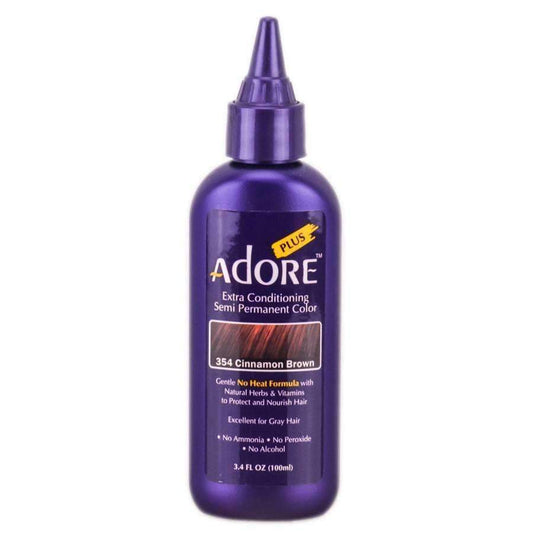 Adore Plus Hair Color For Gray Hair - 354 Cinnamon Brown - Beautiful Black Hair
