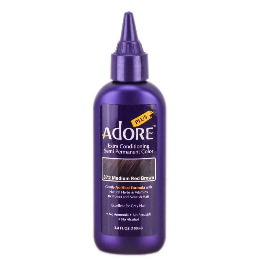 Adore Plus Hair Color For Gray Hair - 372 Medium Red Brown - Beautiful Black Hair
