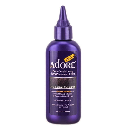 Adore Plus Hair Color For Gray Hair - 372 Medium Red Brown - Beautiful Black Hair