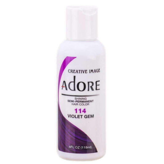 Adore Semi-Permanent Hair Color - 114 Violet Gem - Beautiful Black Hair