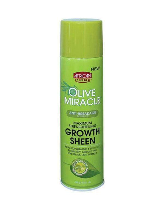 African Pride Olive Miracle Growth Sheen 8oz - Beautiful Black Hair
