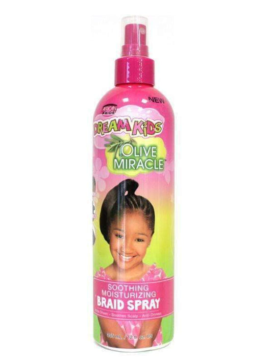 African Pride Dream Kids Olive Miracle Soothing Moisturizing Braid Spray - Beautiful Black Hair