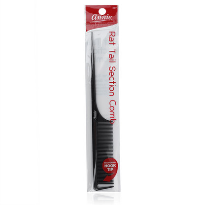 Annie Rat Tail Section Comb Black #97