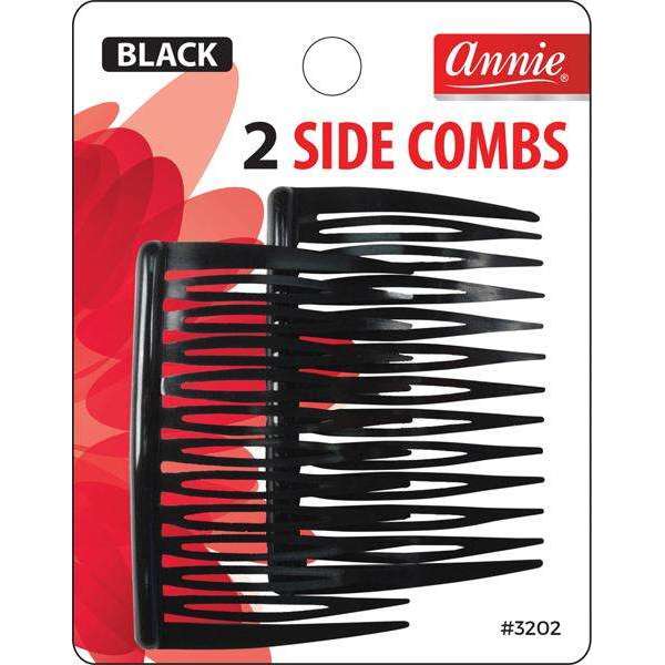 Annie Side Hair Comb Medium Black 2pc #3202 - Dollar Deals