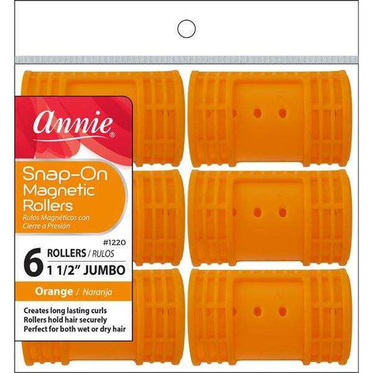 Annie Snap On Magnetic Rollers 1 1/2" Jumbo Orange #1220