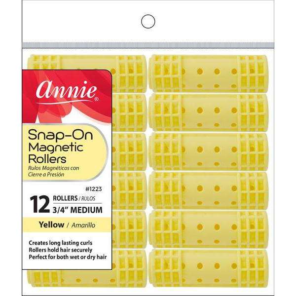 Annie Snap On Magnetic Rollers 3/4" Medium Yellow #1223