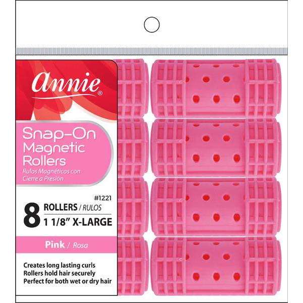 Annie Snap On Magnetic Rollers 1 1/8" X-Large Pink #1221