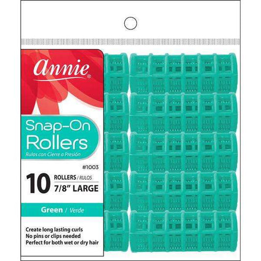 Annie Snap-On Rollers 7/8" Large Green #1003