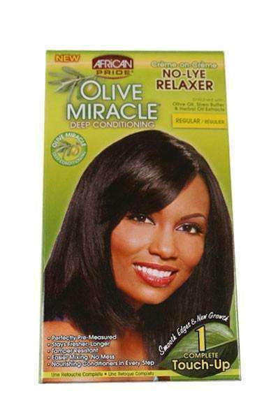 African Pride Olive Miracle No Lye Relaxer Touch-Up Kit - Regular - Beautiful Black Hair