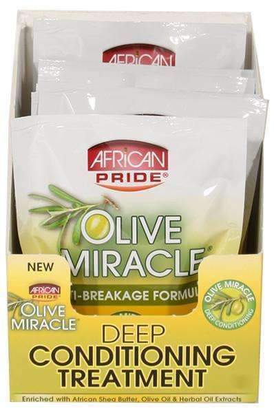African Pride Olive Miracle Deep Conditioning Treatment Masque 8 Pack - Beautiful Black Hair