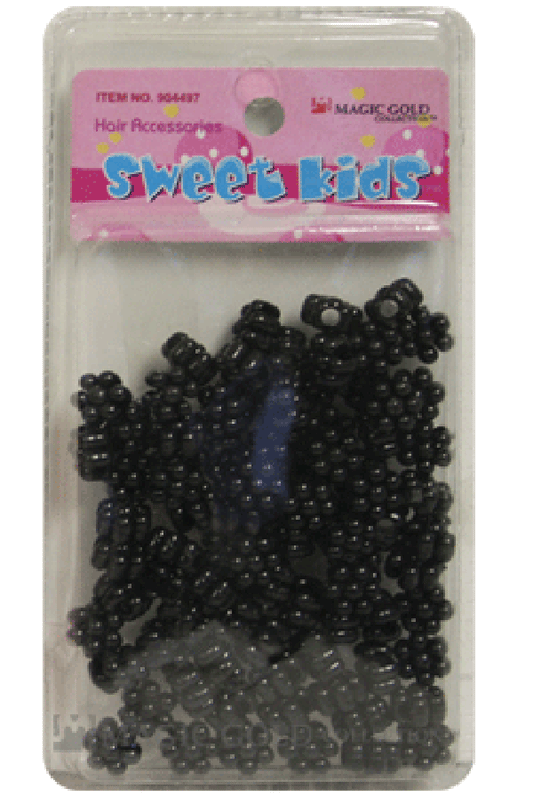 Sweet Kids Hair Beads - Black Flowers #1660 - Beautiful Black Hair