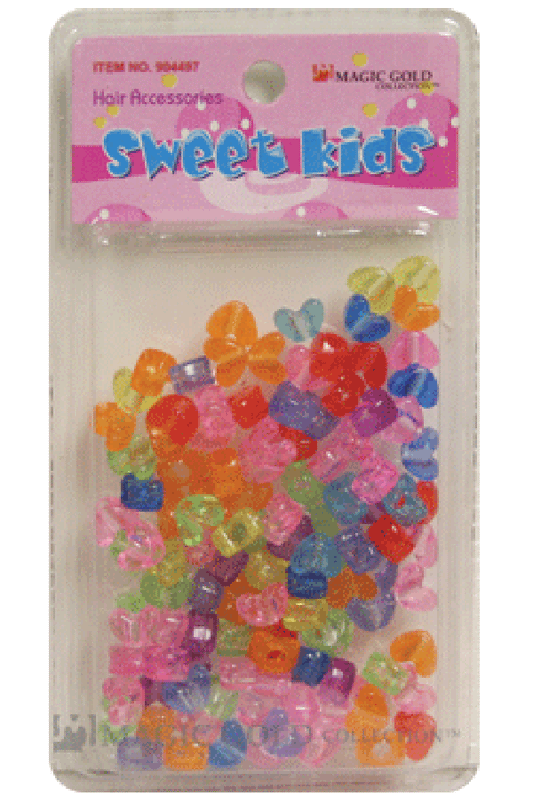 Sweet Kids Hair Beads - Crystal Heart Mix #1991 - Beautiful Black Hair