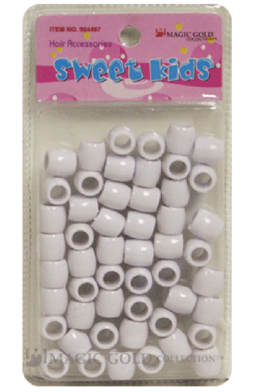 Sweet Kids Medium Hair Beads - White #1989 - Beautiful Black Hair