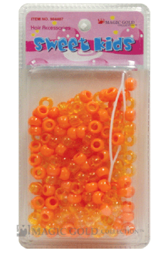 Sweet Kids Hair Beads - Orange Crystal Mix #1623 - Beautiful Black Hair