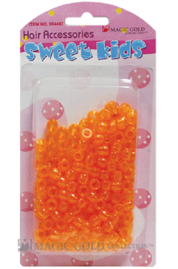 Sweet Kids Hair Beads - Orange Crystal #1977 - Beautiful Black Hair