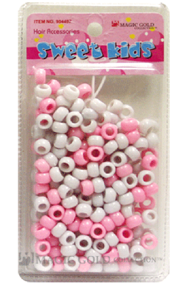 Sweet Kids Hair Beads - Pink & White #1626 - Beautiful Black Hair