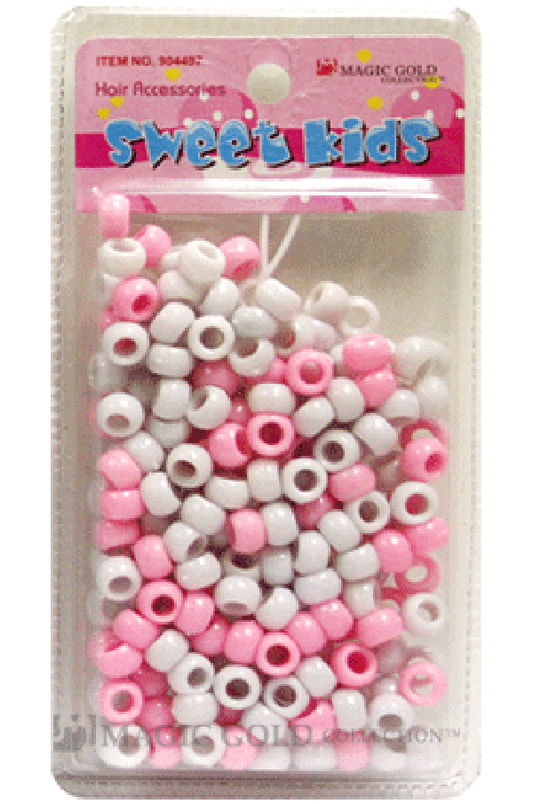 Sweet Kids Hair Beads - Pink & White #1626 - Beautiful Black Hair