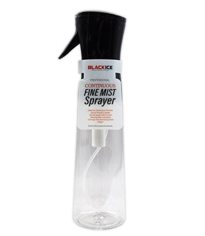 Black Ice Continous Fine Mist Bottle Black & Clear