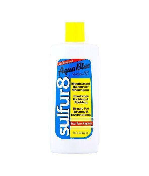 Sulfur8 Aqua Blue Medicated Dandruff Shampoo - Beautiful Black Hair
