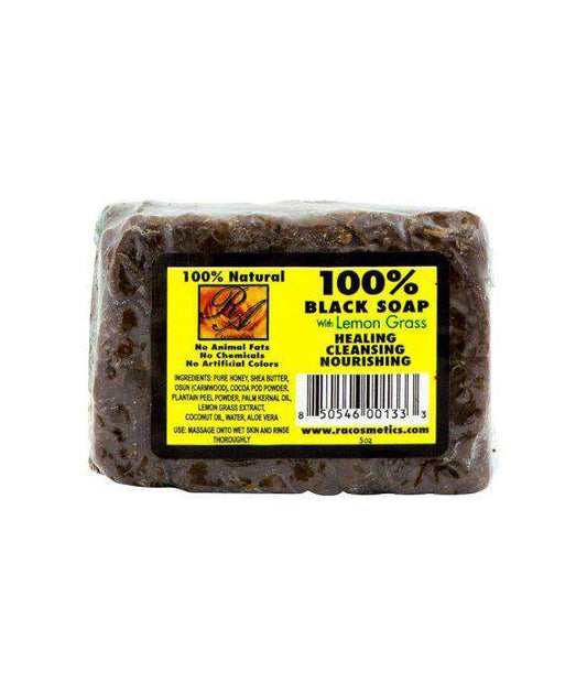 RA Cosmetics Black Soap Bar With Lemongrass - Beautiful Black Hair