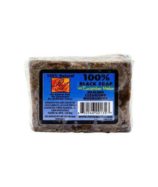 RA Cosmetics Black Soap Bar With Cucumber Melon - Beautiful Black Hair