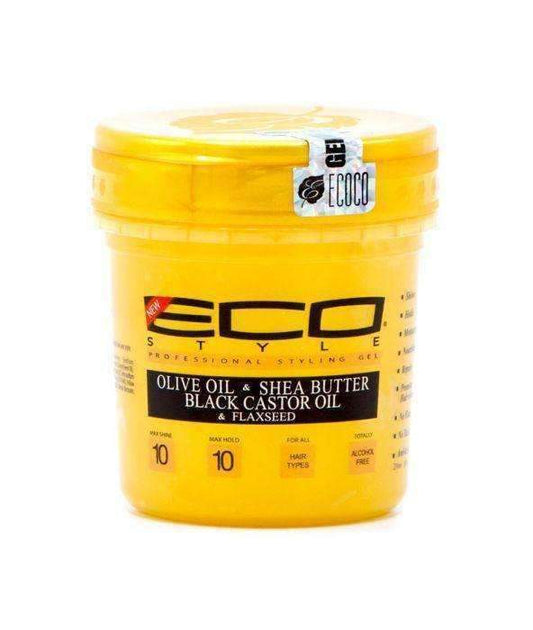 Eco Style Gold Olive Oil & Shea Butter Black Castor Oil & Flaxseed Styling Gel 8oz - Beautiful Black Hair