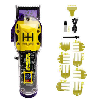 Hot & Hotter Professional Rechargeable Cordless Clippers - Electric Purple #5788