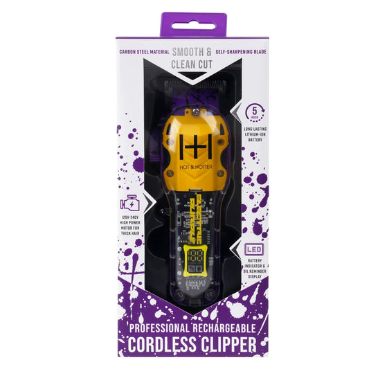 Hot & Hotter Professional Rechargeable Cordless Clippers - Electric Purple #5788