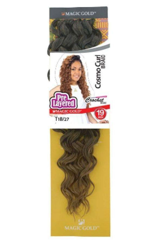 Magic Gold Pre Layered Cosmo Curl Braid 19" - Beautiful Black Hair