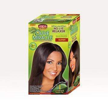 African Pride Olive Miracle No Lye Relaxer Touch-Up Kit - Super - Beautiful Black Hair