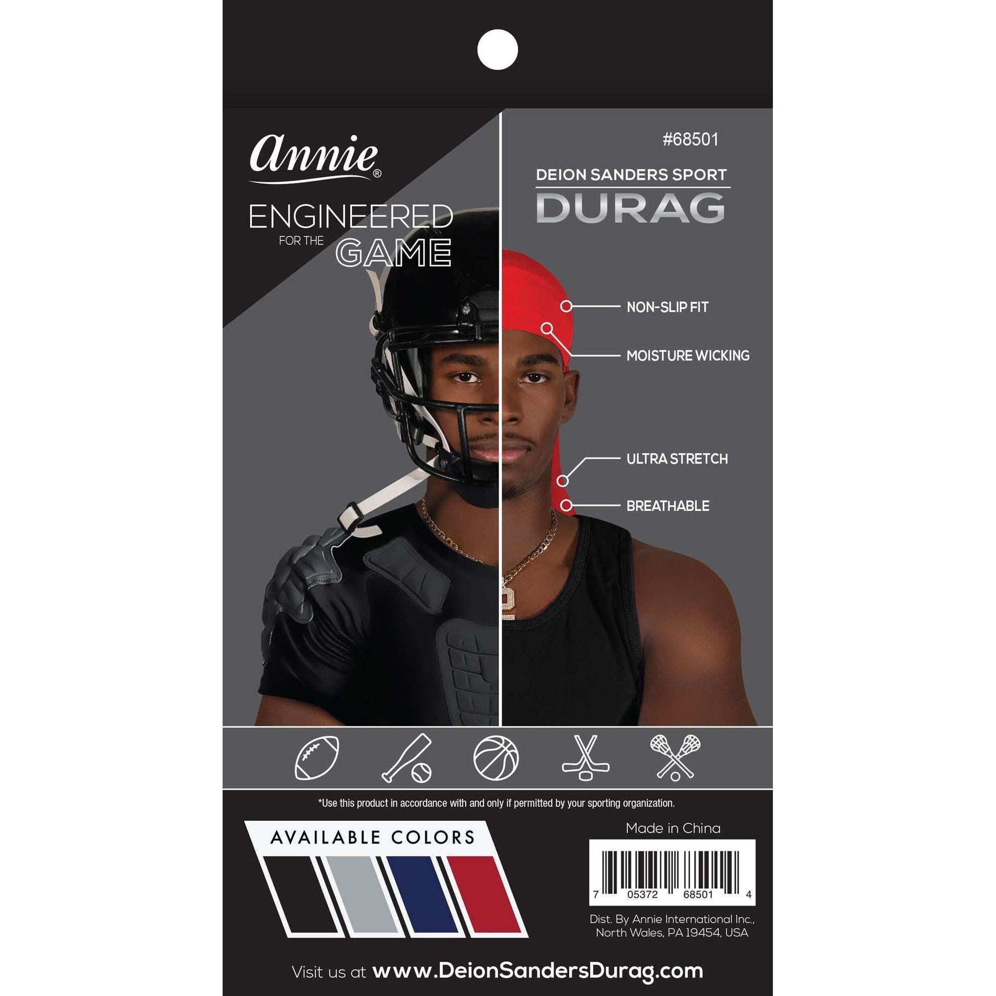 Annie Deion Sanders Sport Durag Black #68501
