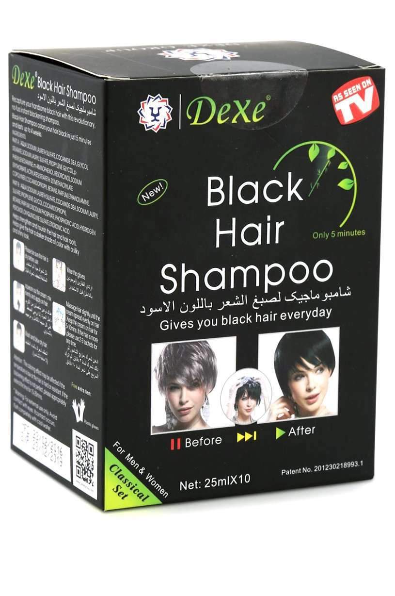 Dexe Black Hair Shampoo Box of 10 Packettes