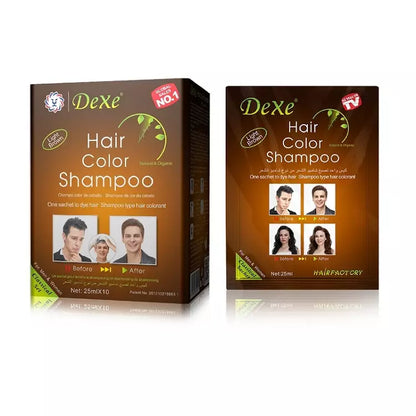 Dexe Hair Shampoo Packette Box - Light Brown