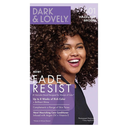 Dark & Lovely Fade Resist Rich Conditioning Color - #401 Hazelnut Brown - Beautiful Black Hair